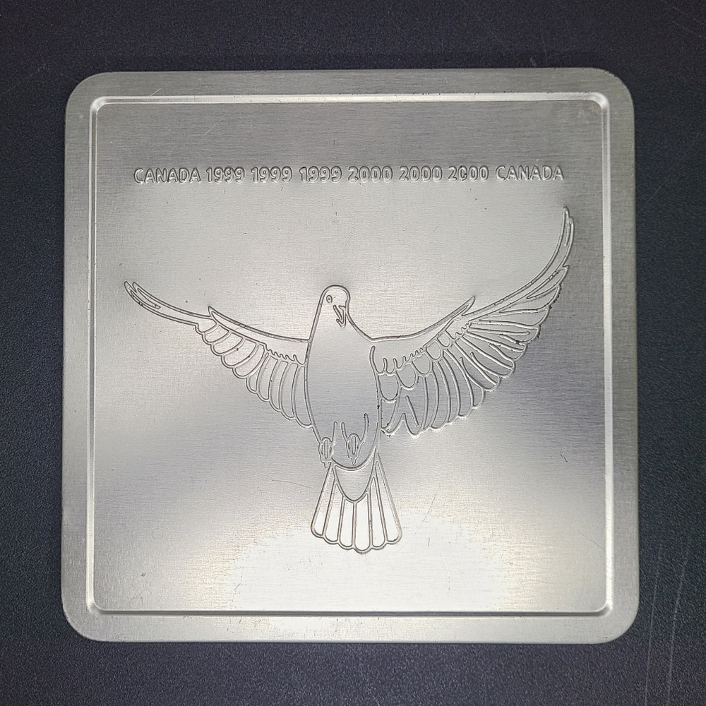 Canada Millennium Keepsake Coin & Stamp Set Dove Peace Collector Tin 1999-2000